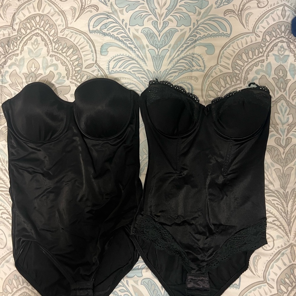 Maidenform Black Shapewear Bodysuit and a vintage Flexees bodysuit 36B